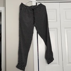 Black and white jogger pants